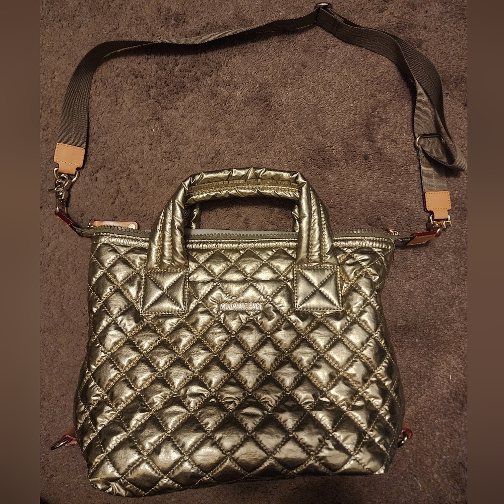 MZ Wallace Antique Gold Metallic Small Sutton Deluxe